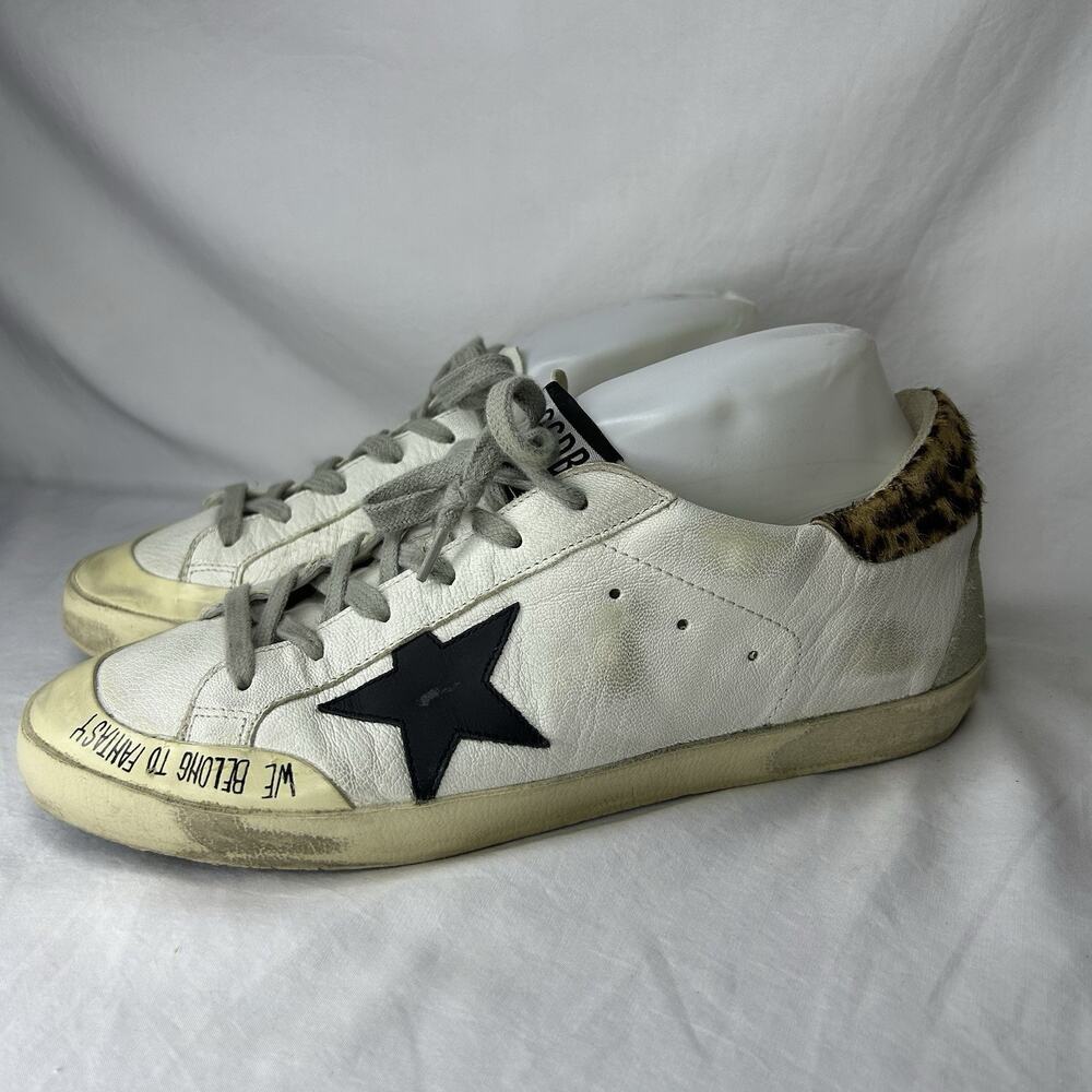 Golden Goose Women's Super-Star Penstar Calf Hair Low Top Sneakers Size 41